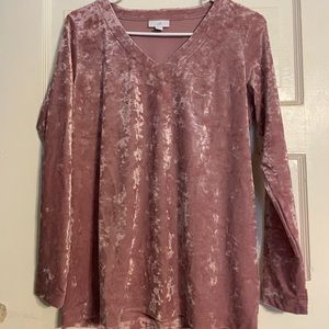 NWOT J.Jill pink velour women’s XS long sleeve top